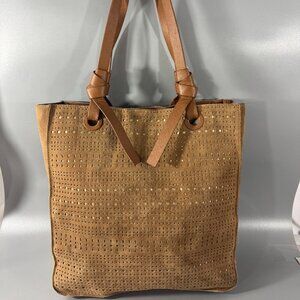 Rare UGG Tan Suede Cut-out Tote Bag